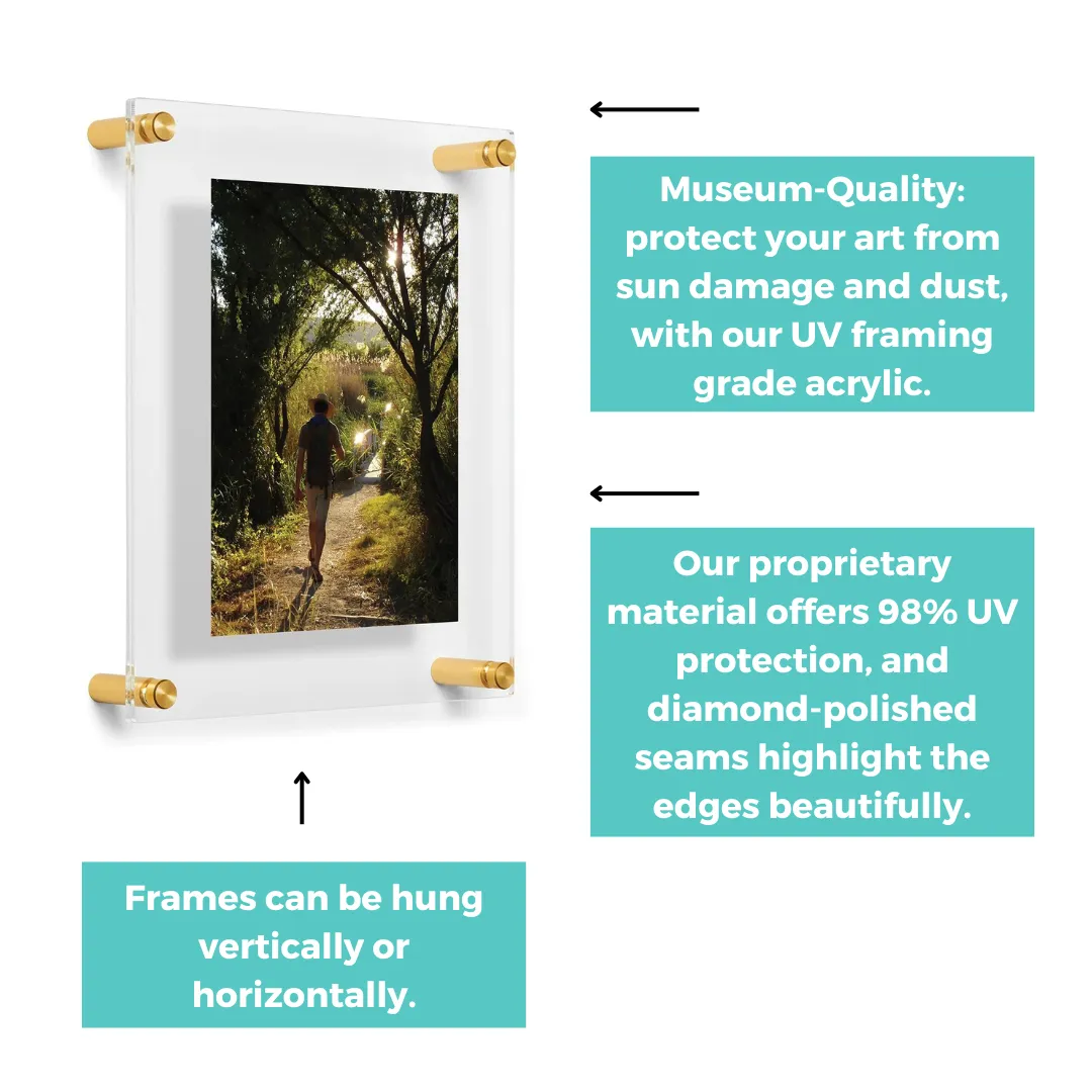 18x24" Floating Acrylic Poster Frame (Frame Size 21x27")