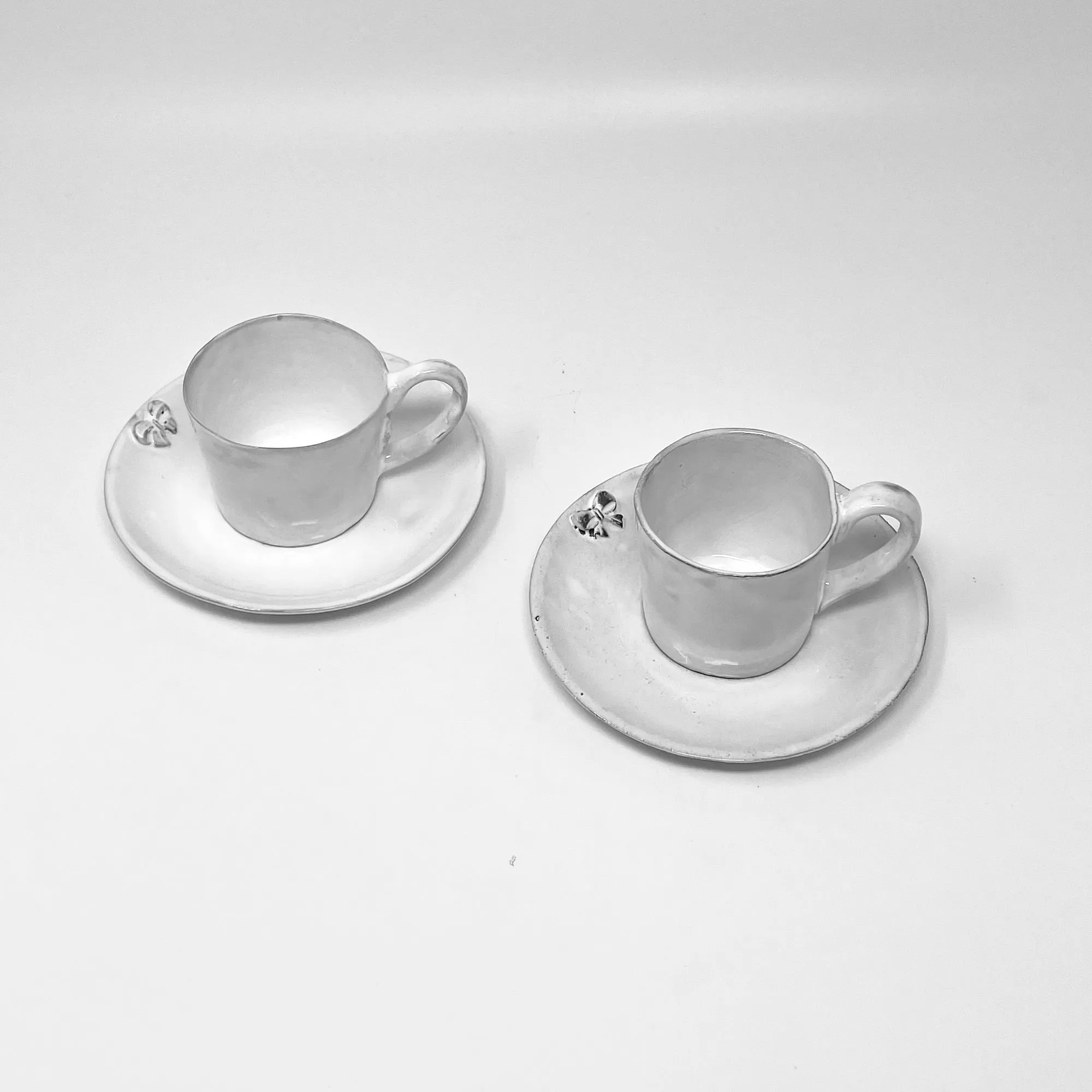 2x Small mug and saucer