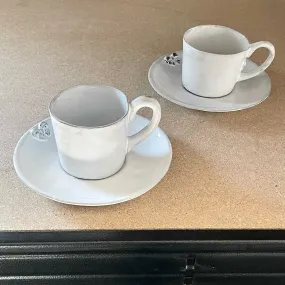 2x Small mug and saucer