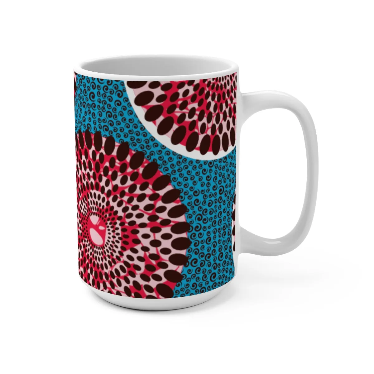 African Print Kingfisher Large 15oz Coffee Mug