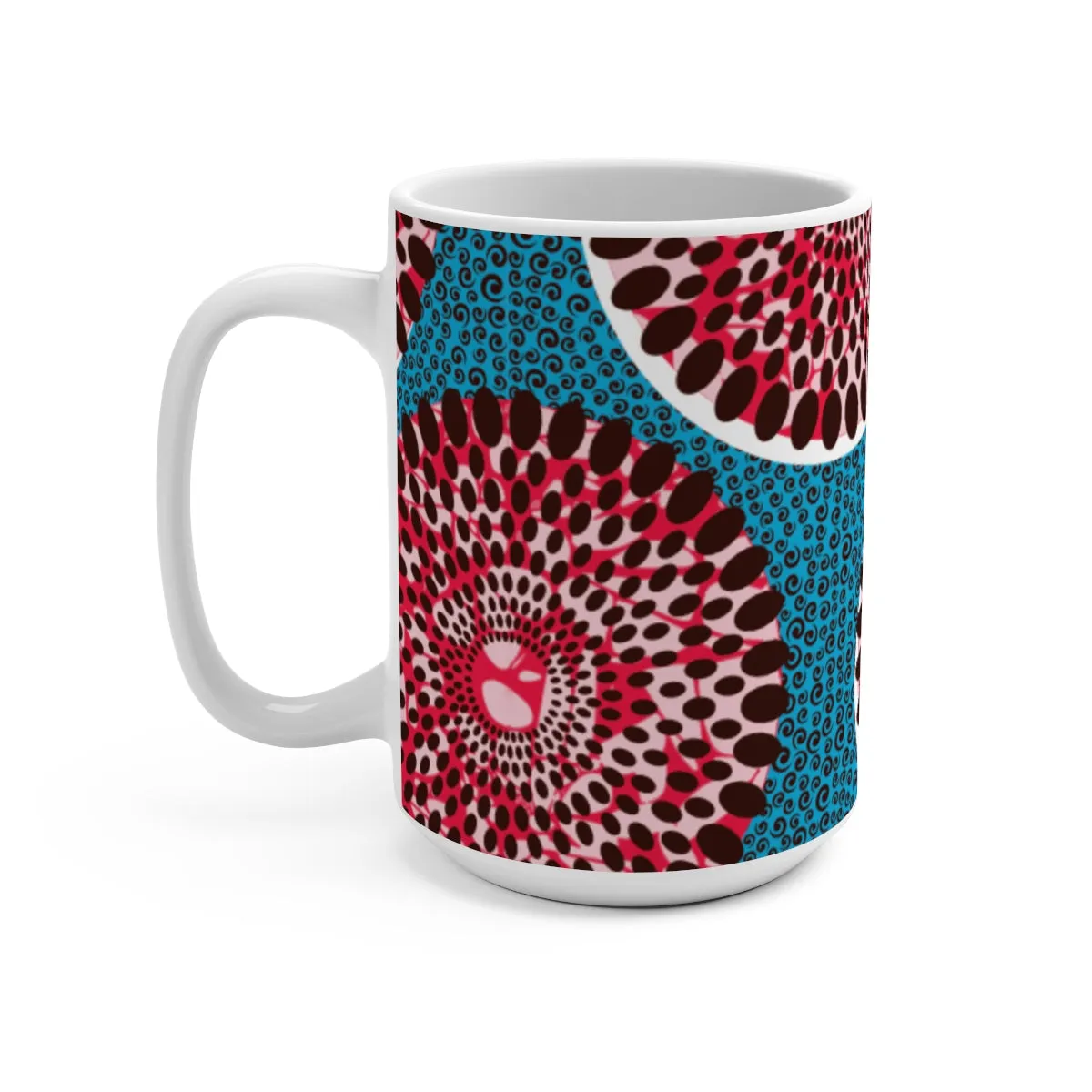 African Print Kingfisher Large 15oz Coffee Mug