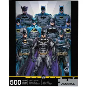 AQUARIUS DC Comics Batman Batsuits Puzzle (500 Piece Jigsaw Puzzle) - Glare Free - Precision Fit - Virtually No Puzzle Dust - Officially Licensed DC Comics Merchandise & Collectibles - 14 x 19 Inches