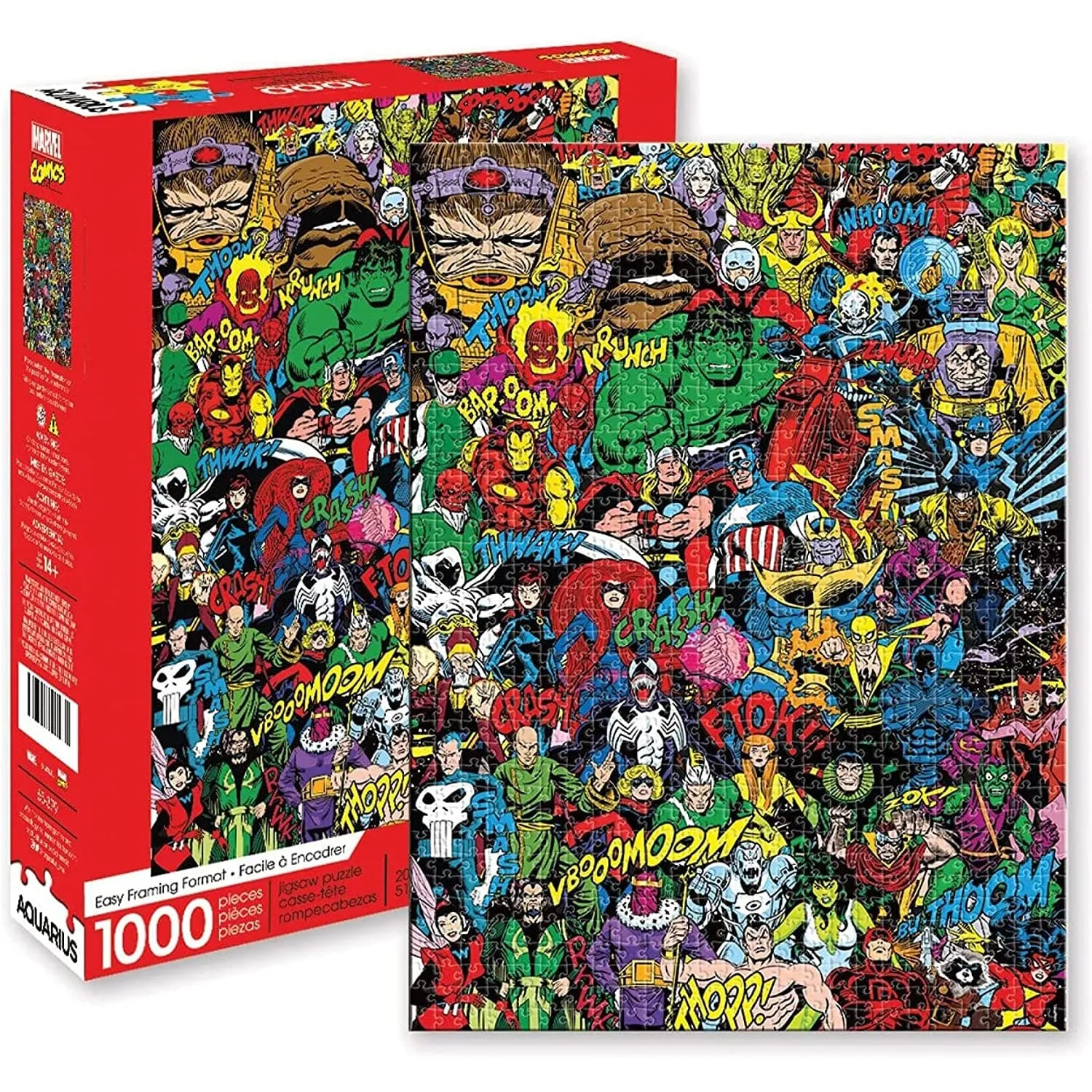 AQUARIUS Marvel Retro Puzzle (1000 Piece Jigsaw Puzzle) - Glare Free - Precision Fit - Officially Licensed Marvel Merchandise & Collectibles - 20 x 28 Inches