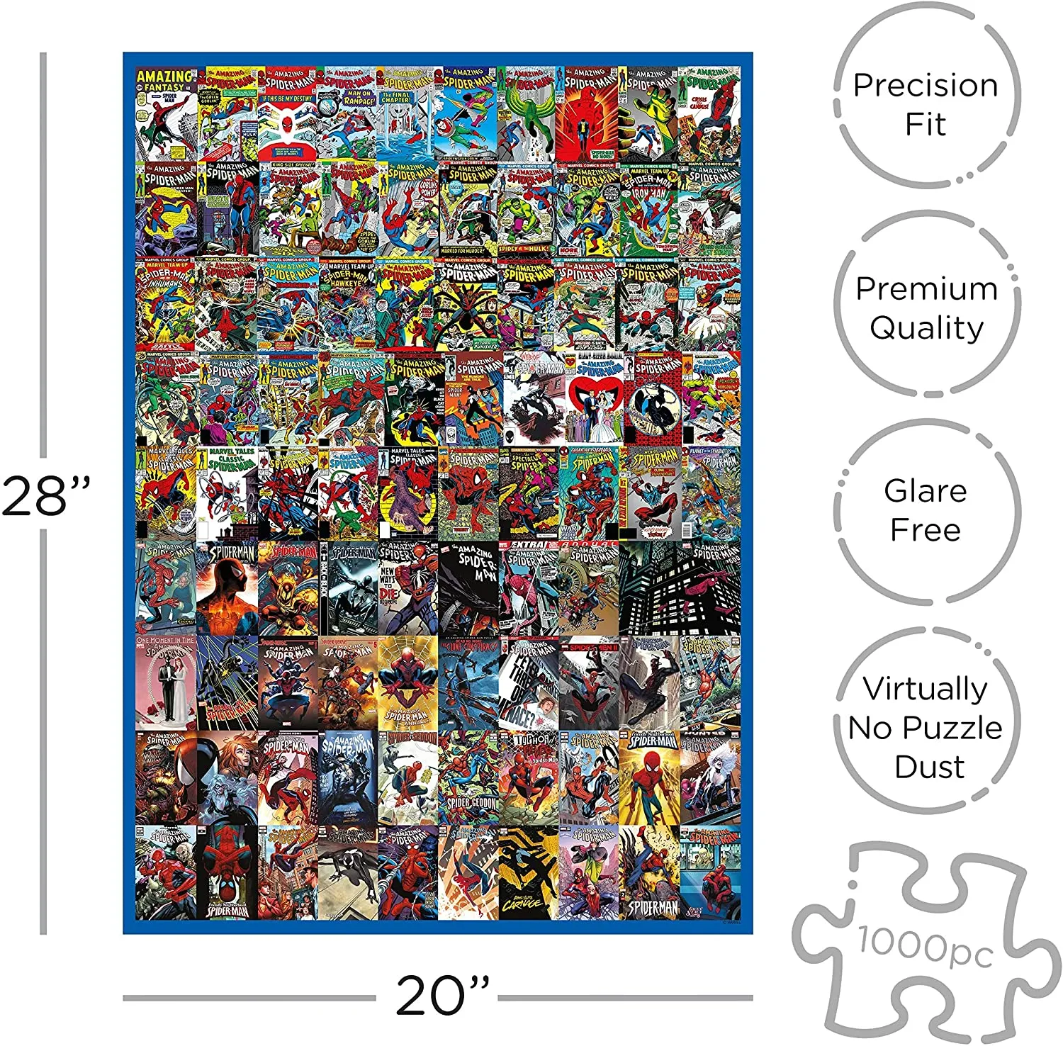 AQUARIUS Marvel Spider-Man Puzzle (1000 Piece Jigsaw Puzzle) - Glare Free - Precision Fit - Officially Licensed Marvel Merchandise & Collectibles - 20 x 28 Inches