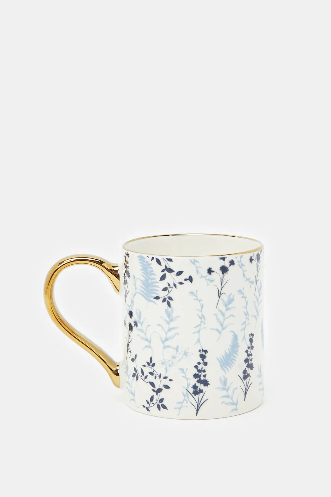 Assorted Floral Mug With Gold Handle (11oz)