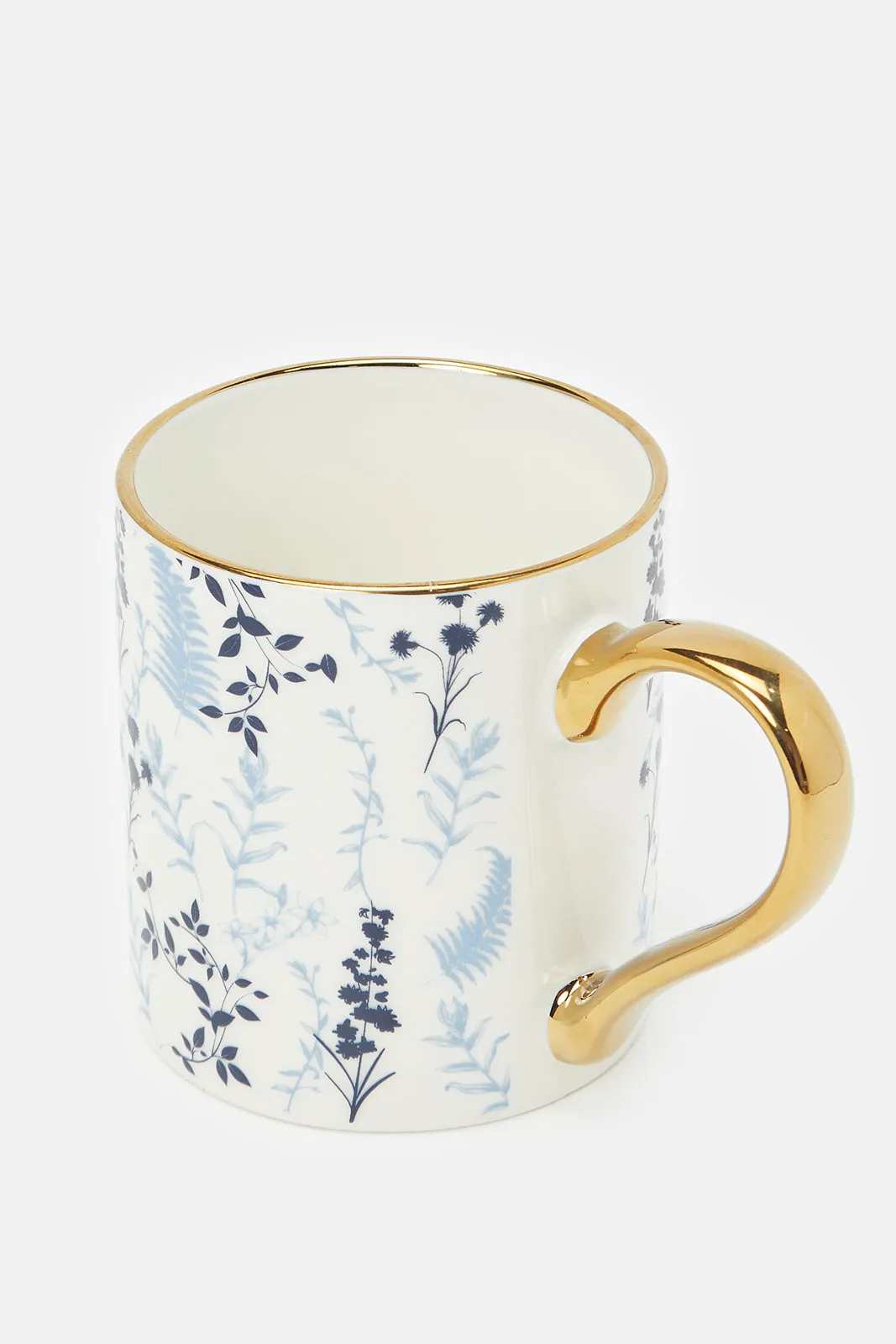 Assorted Floral Mug With Gold Handle (11oz)