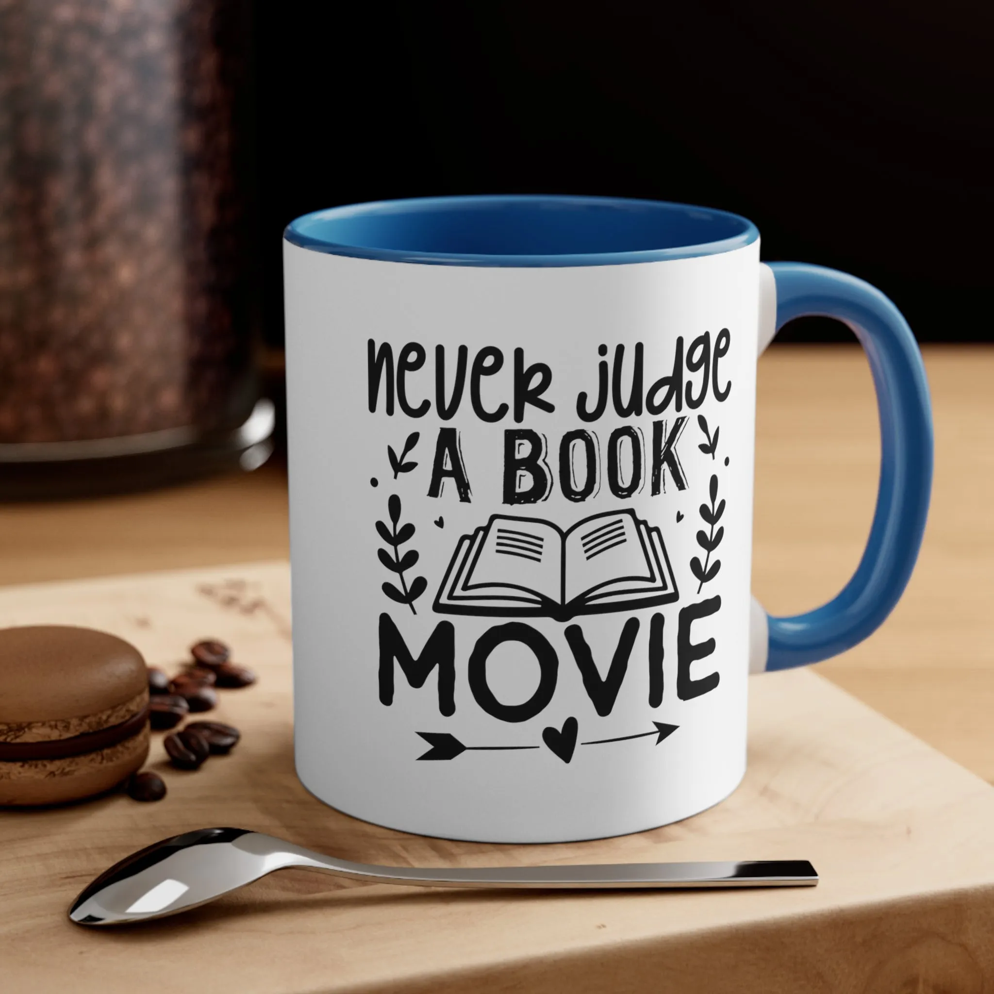 Book Funny Coffee Mug, 11oz Never Judge A Book Movie Bookworm Book Worm Book Reader BookloverJoke Humour Humor Birthday Christmas Valentine's Gift Cup