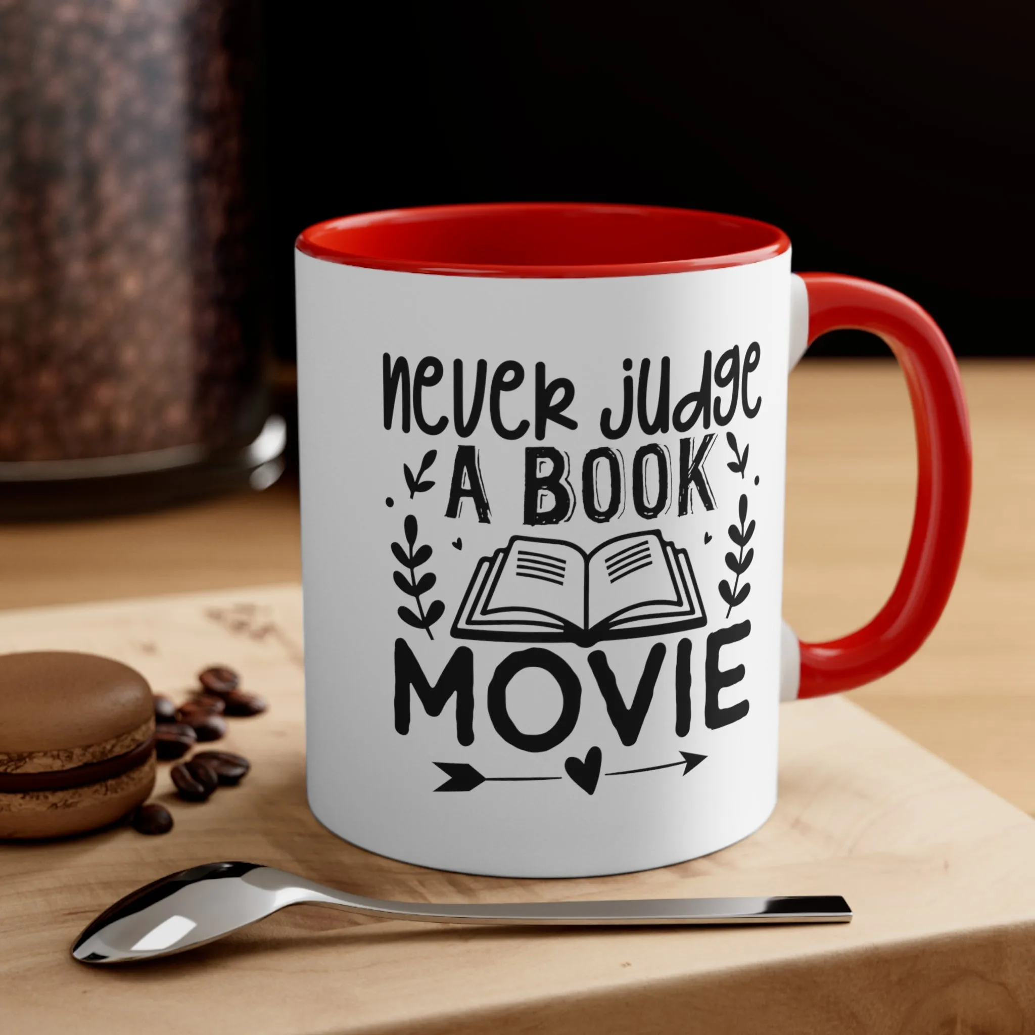 Book Funny Coffee Mug, 11oz Never Judge A Book Movie Bookworm Book Worm Book Reader BookloverJoke Humour Humor Birthday Christmas Valentine's Gift Cup