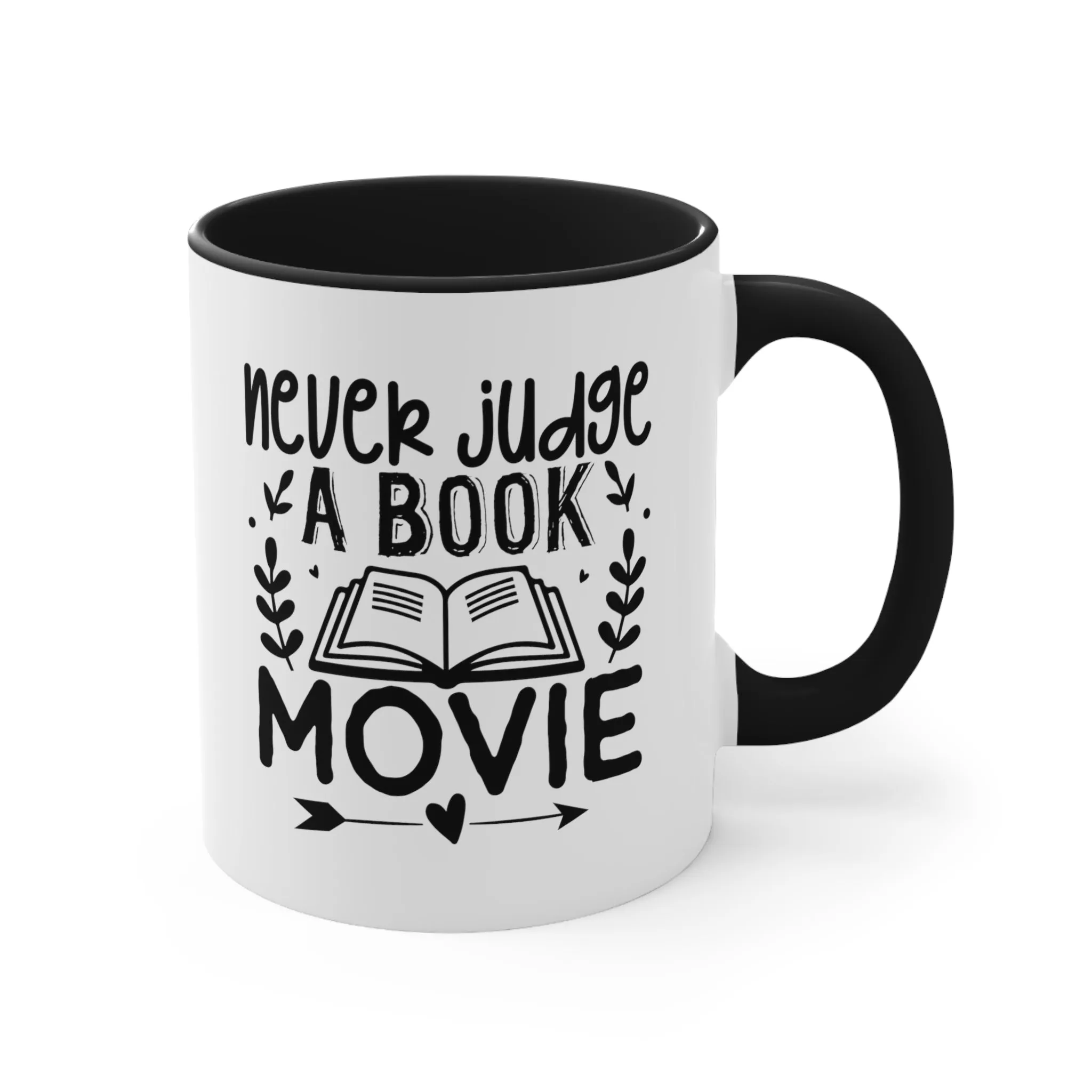 Book Funny Coffee Mug, 11oz Never Judge A Book Movie Bookworm Book Worm Book Reader BookloverJoke Humour Humor Birthday Christmas Valentine's Gift Cup