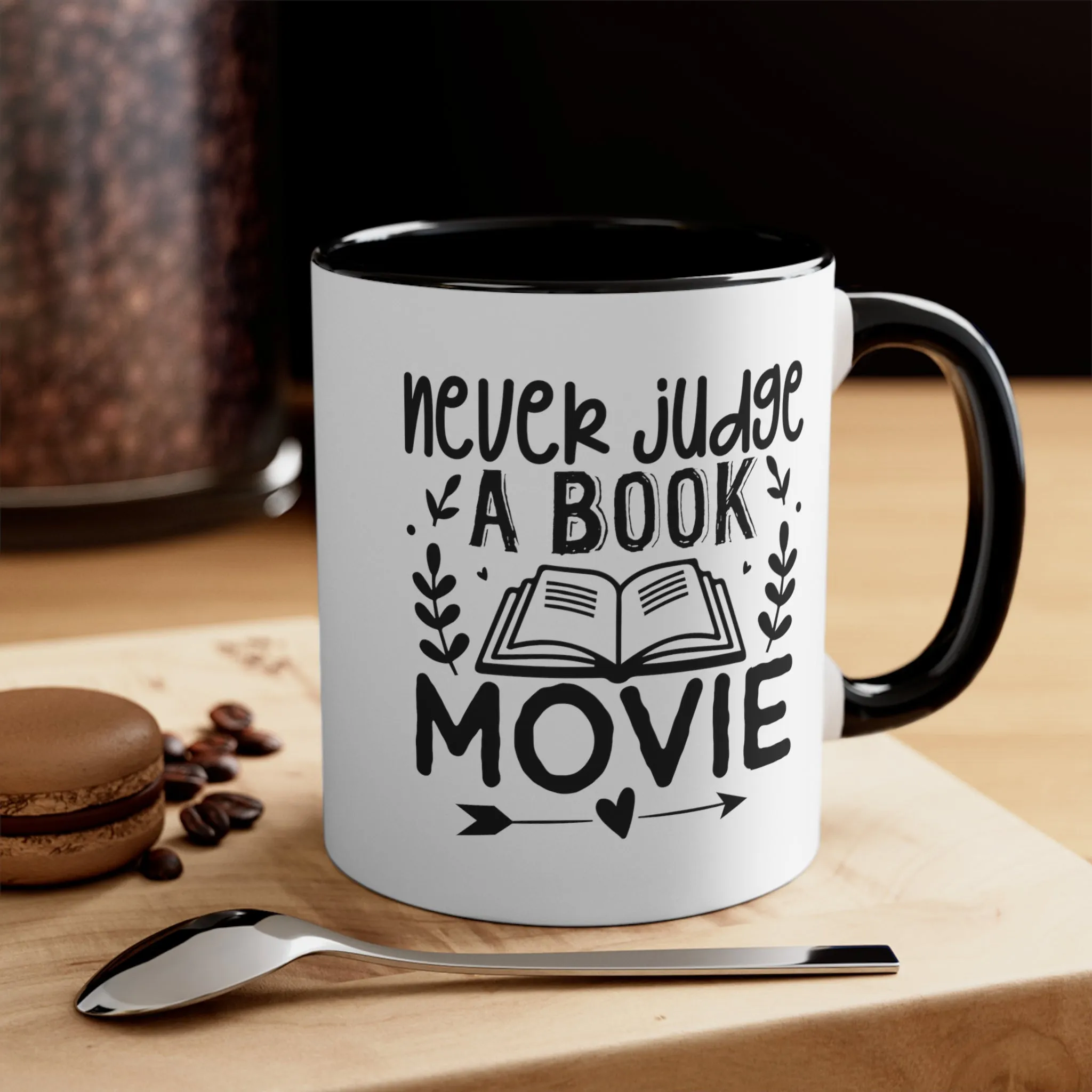 Book Funny Coffee Mug, 11oz Never Judge A Book Movie Bookworm Book Worm Book Reader BookloverJoke Humour Humor Birthday Christmas Valentine's Gift Cup