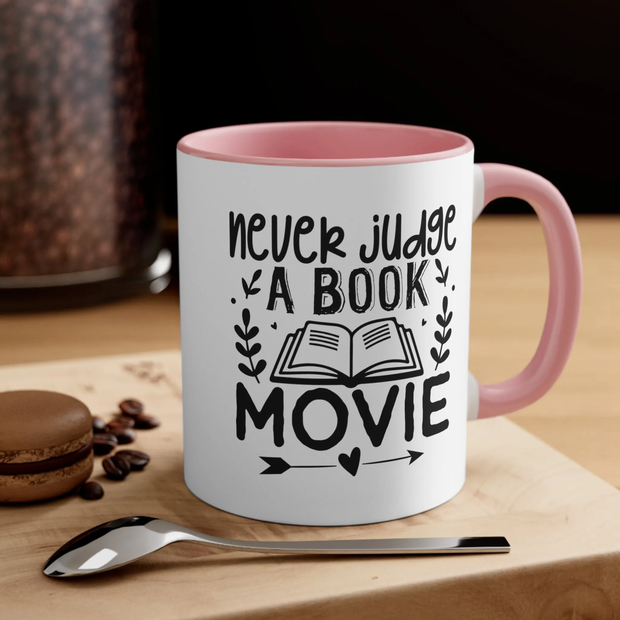 Book Funny Coffee Mug, 11oz Never Judge A Book Movie Bookworm Book Worm Book Reader BookloverJoke Humour Humor Birthday Christmas Valentine's Gift Cup