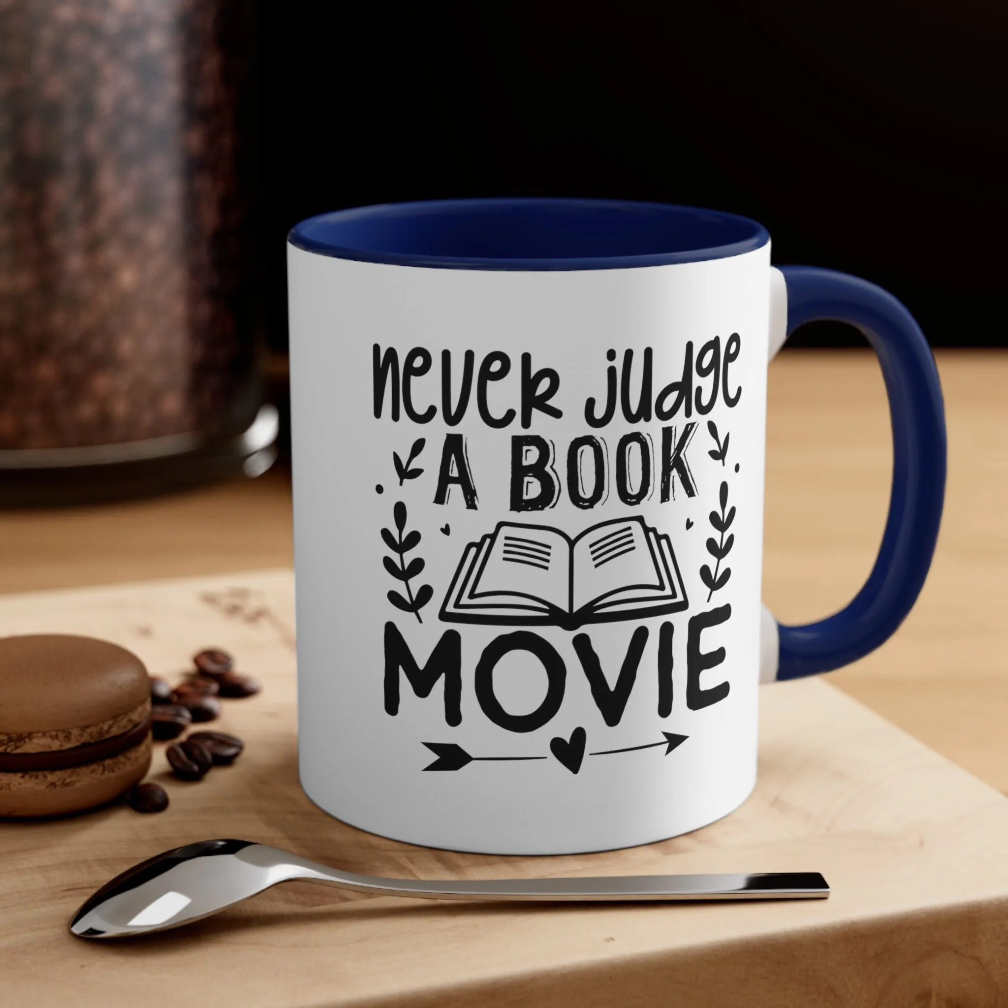 Book Funny Coffee Mug, 11oz Never Judge A Book Movie Bookworm Book Worm Book Reader BookloverJoke Humour Humor Birthday Christmas Valentine's Gift Cup