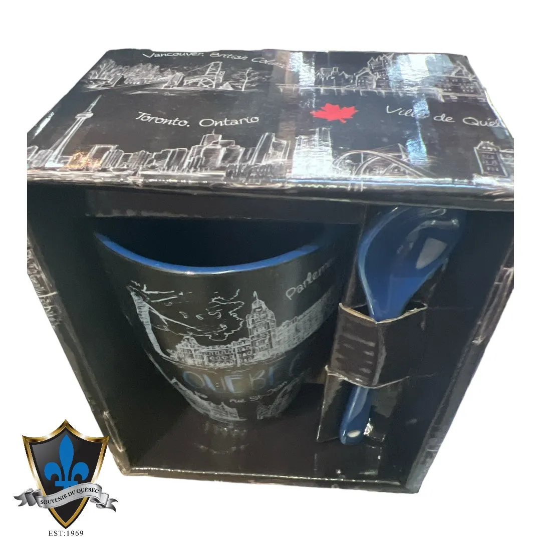 Boxed Quebec Mug with spoon.