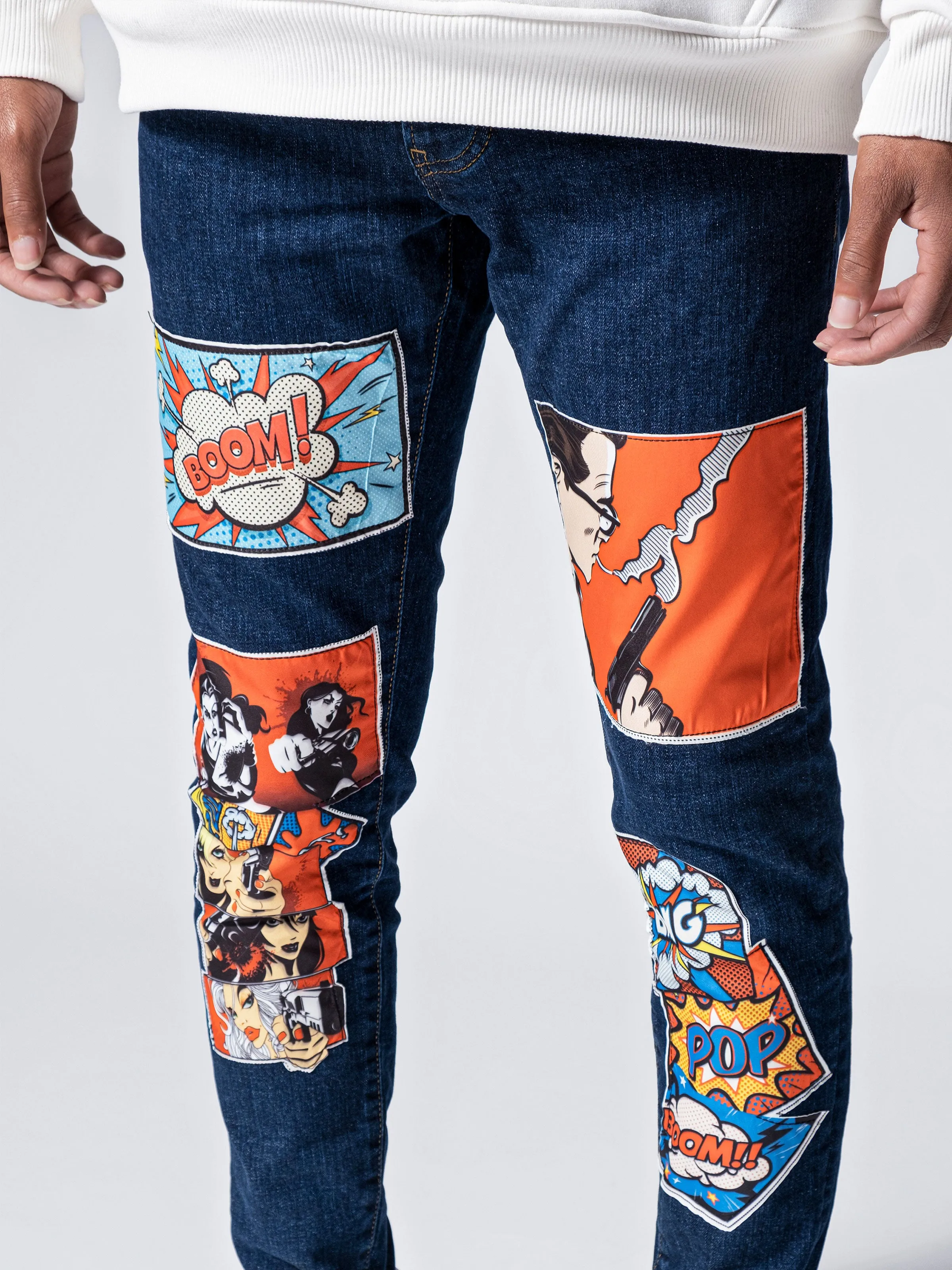 Comic Books Navy Jeans