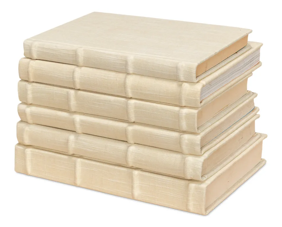 Cream Leather Bound Decorative Books