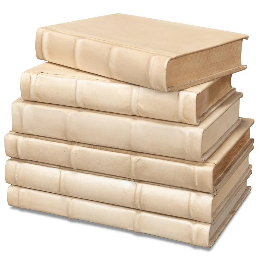 Cream Leather Bound Decorative Books