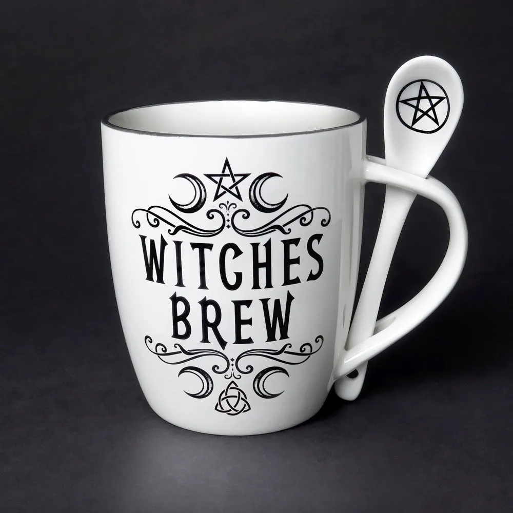 Crescent Witches Brew Mug Tea Cup and Spoon