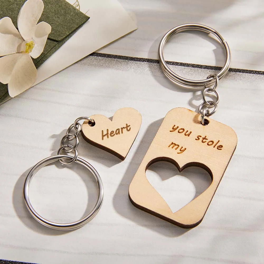 Custom Engraved Keychains Heart-shaped Creative Love Gifts