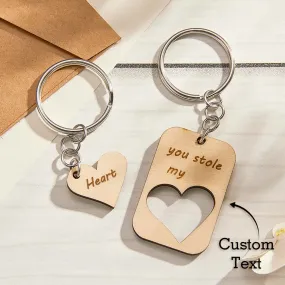 Custom Engraved Keychains Heart-shaped Creative Love Gifts