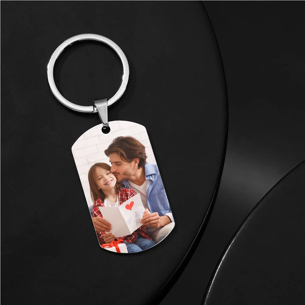 Custom Photo Keychain for Father's Day Gifts If Dad Can't Fix It We're All Screwed Keychain