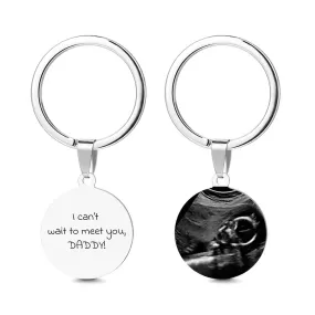 Daddy to Be Keychain Sonogram Ultrasound Baby Announcement New Dad Gift for Him Pregnancy Photo from Tummy