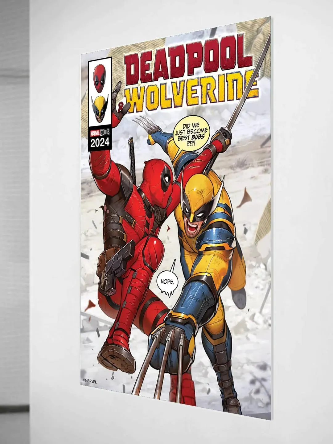 Deadpool Wolverine Fight A3 Cardpaper Wall Poster