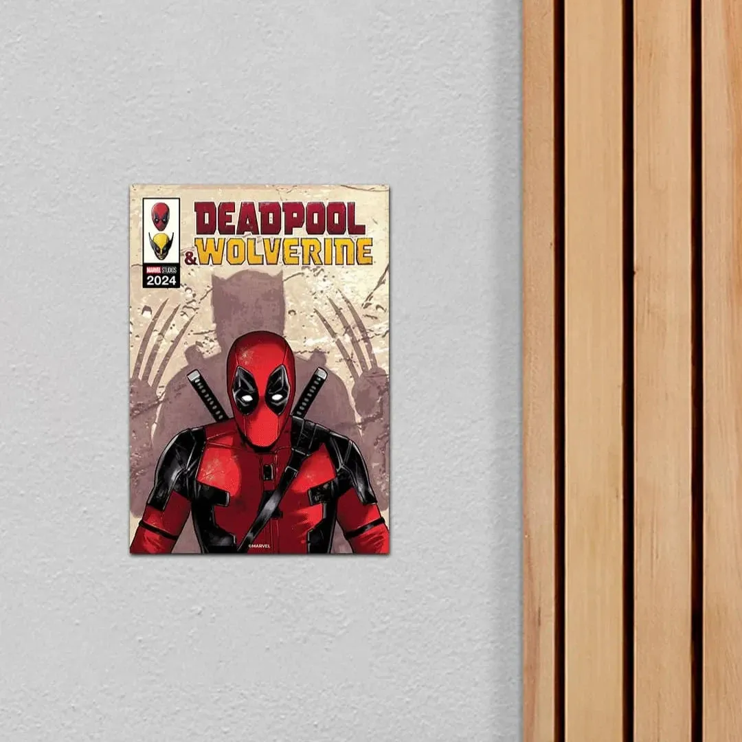 Deadpool Wolverine Shadow A3 Metal Wall Poster