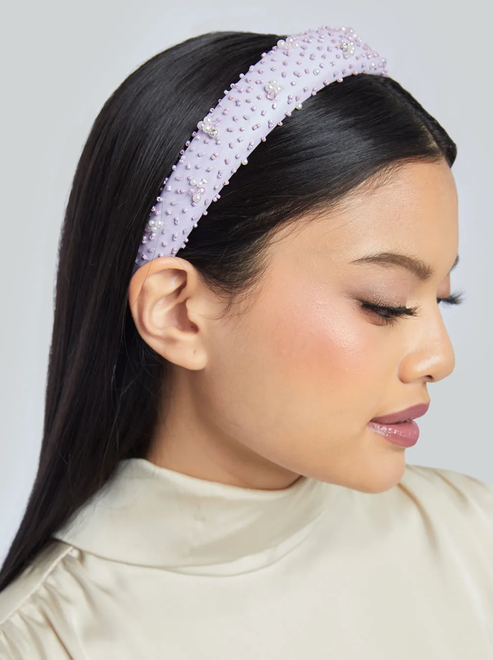 EMBELLISHED HEADBAND ACCESSORIES LILAC