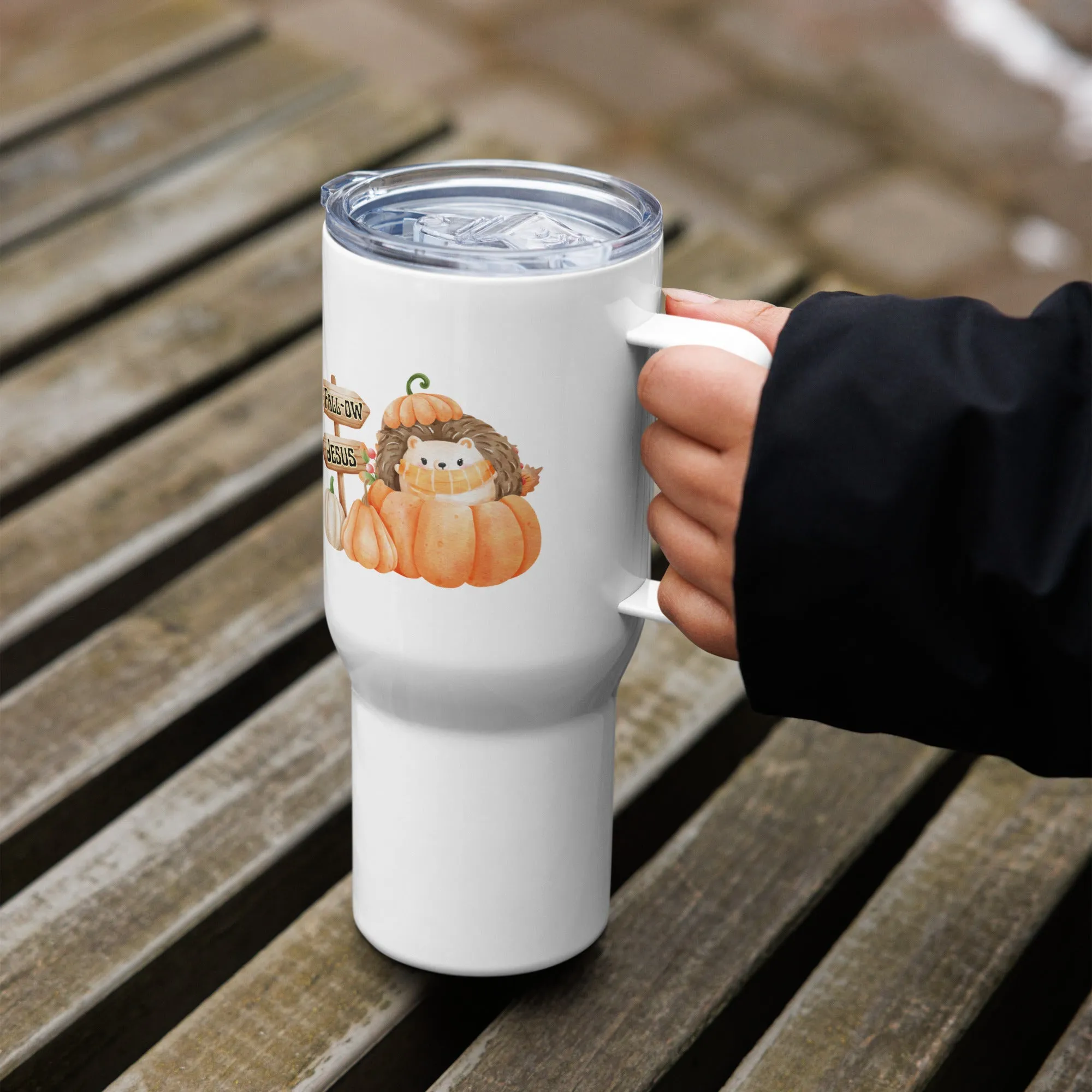 Fall-ow Jesus Christian Travel Mug