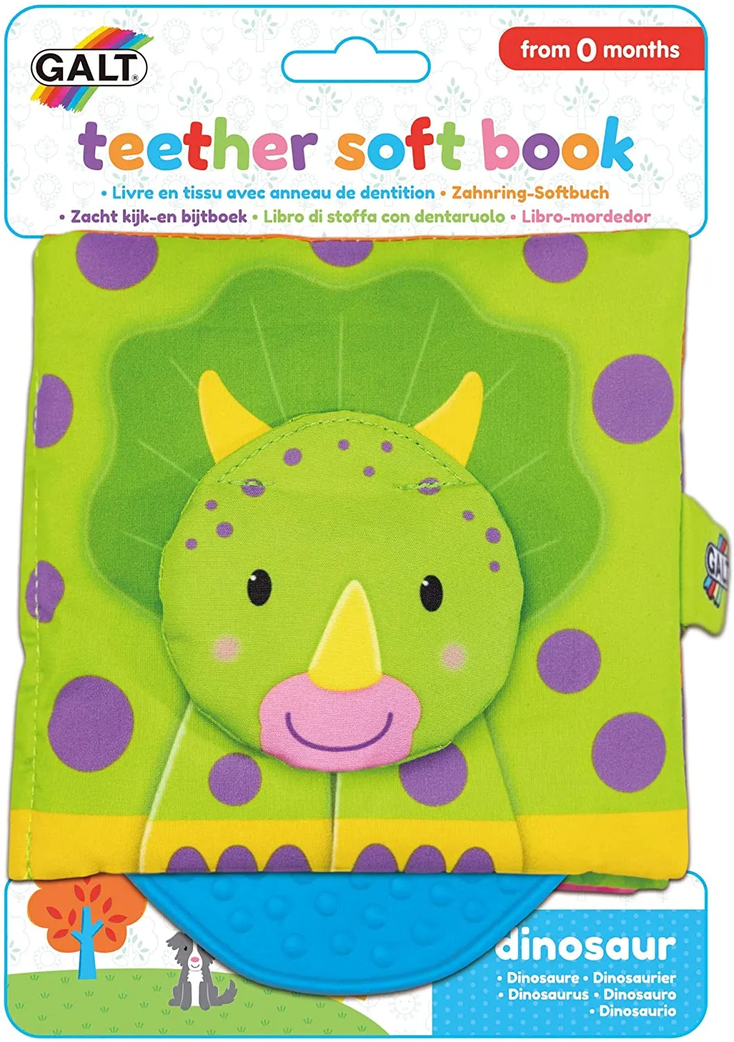 GALT Teether Soft Books - Dinosaur