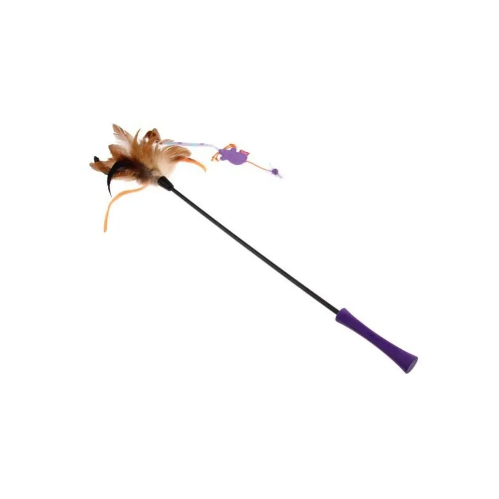 GiGwi Cat Wand Feather Teaser with Mouse Cat Toy