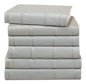 Gray Leather Bound Decorative Books