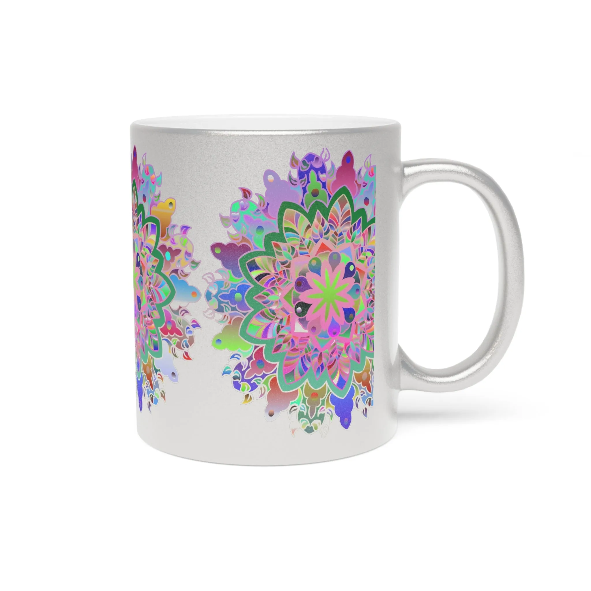 Handmade Mandala Design Metallic Mug - Unique Gift