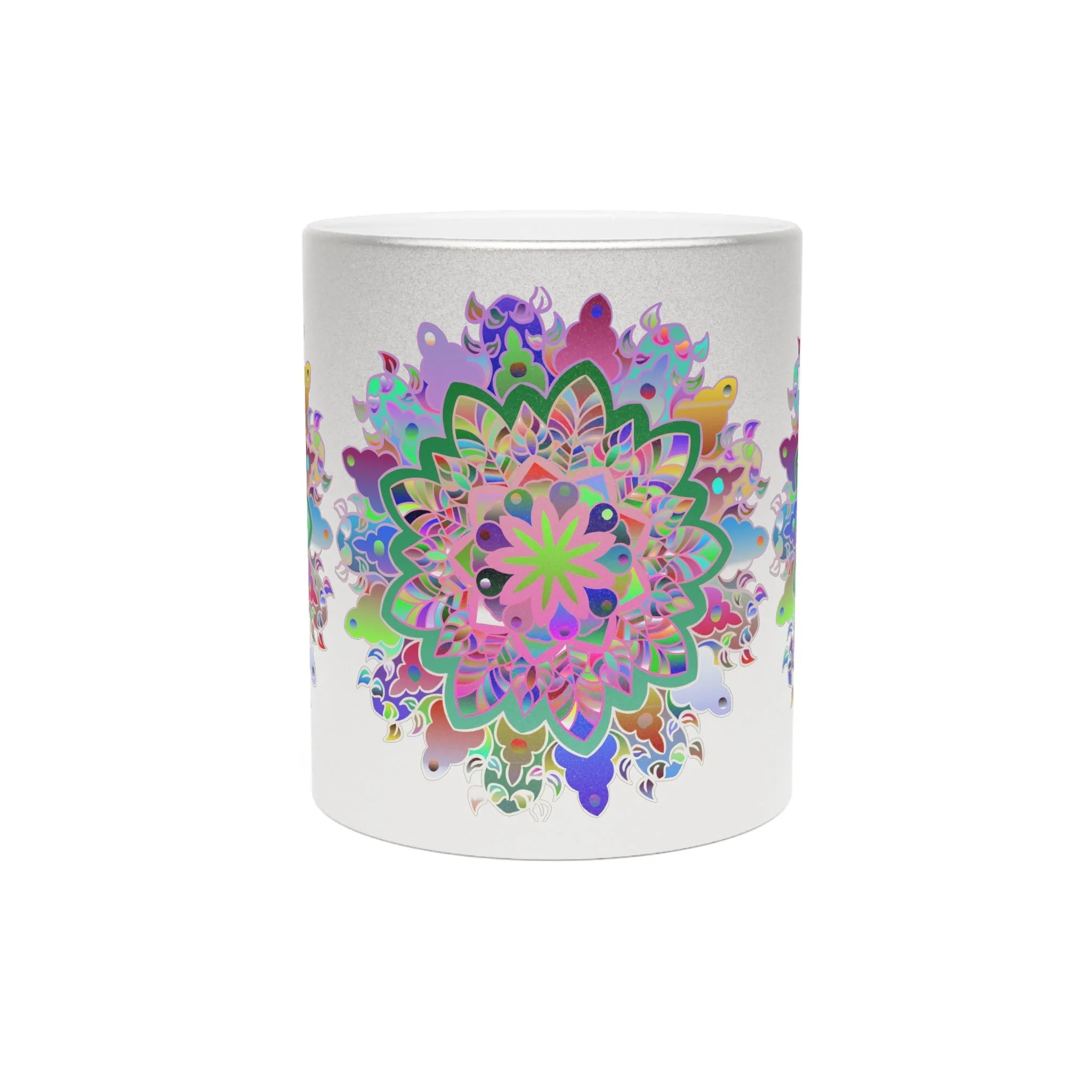 Handmade Mandala Design Metallic Mug - Unique Gift