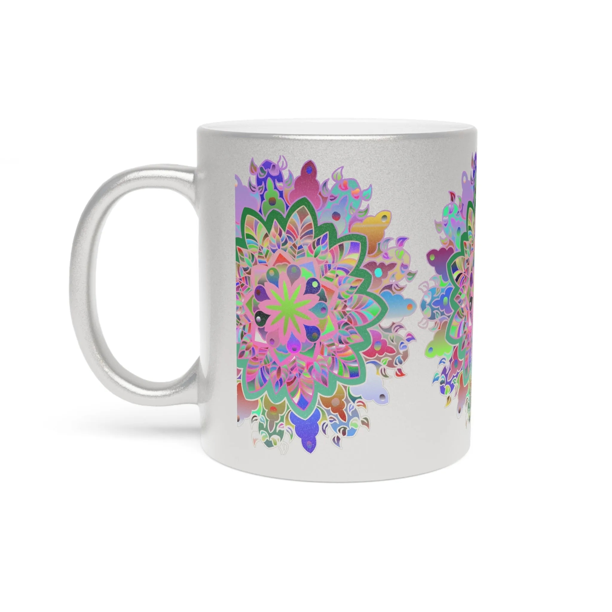 Handmade Mandala Design Metallic Mug - Unique Gift