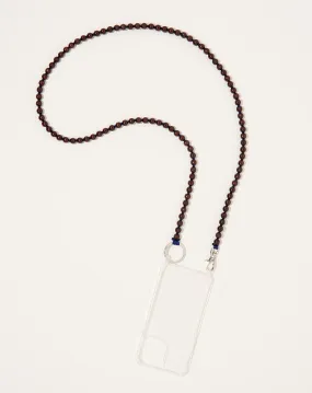 Handykette iPhone Necklace in Brown on Dark Blue