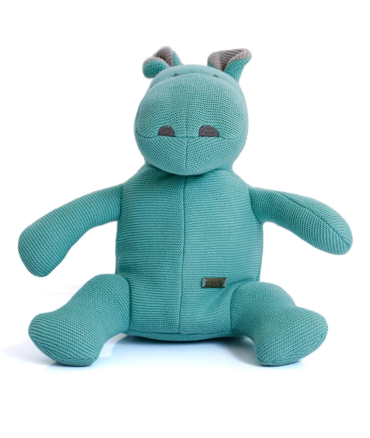 Happy Hippo - Medium Blue Color 100% Cotton Knitted Kids bag