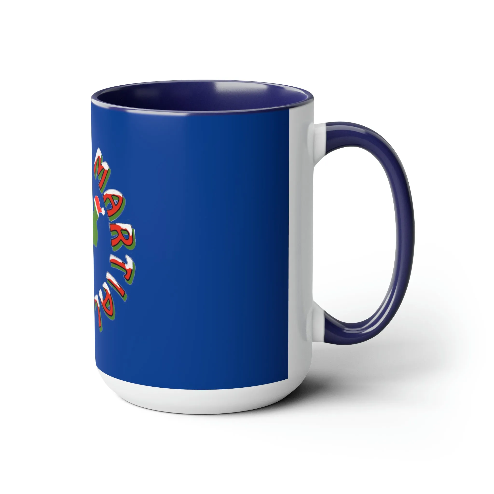 Link's Martial Arts Holiday Logo Two-Tone Coffee Mugs, 15oz