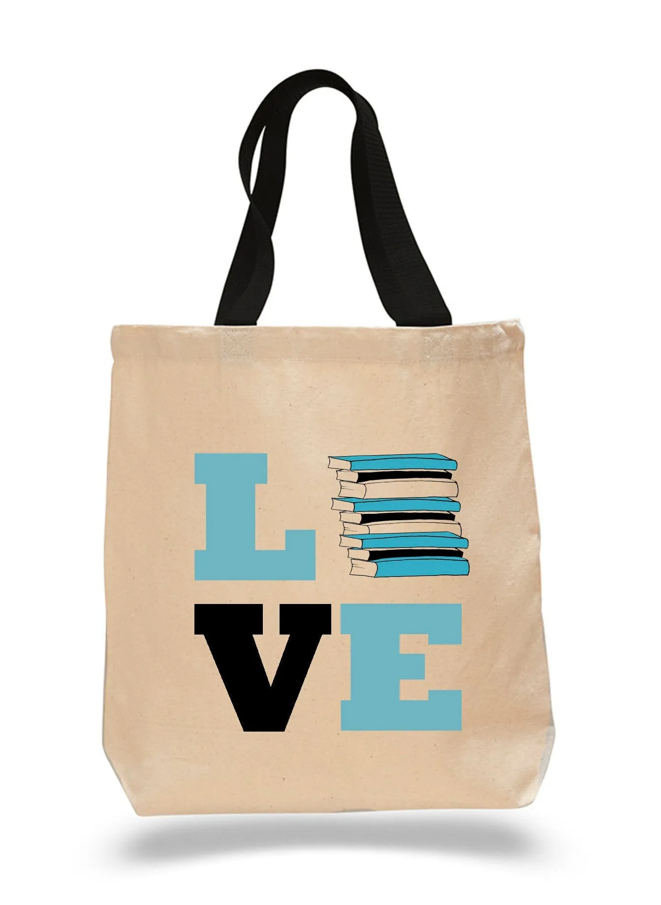 Love Books - Cotton Canvas Book Bag