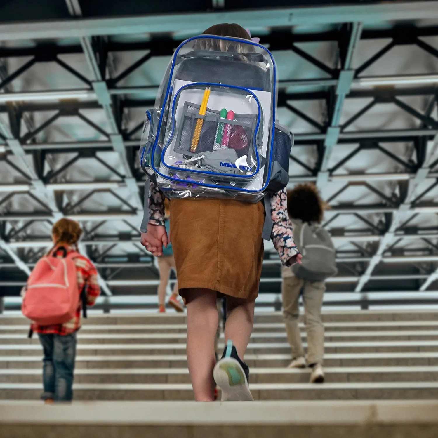 Meister All-Access Clear Backpack - Blue / Gray