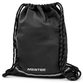 Meister XL Drawstring Backpack String Bag - Black/Reflective