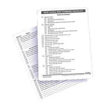 PADI Tec Dive Planning Checklist Slates