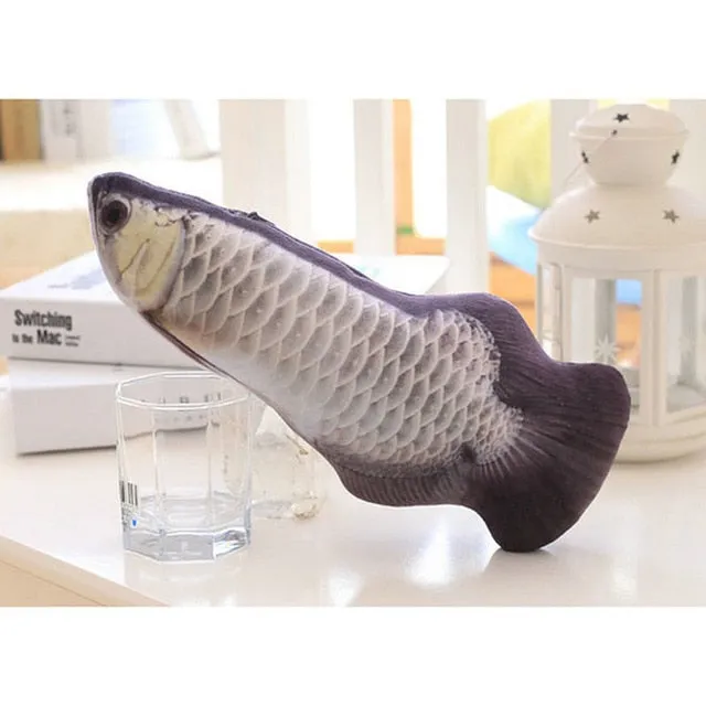 Pet Soft Plush 3D Fish Shape Cat Toy Interactive Gifts Fish Catnip Toys Stuffed Pillow Doll Simulation Fish Playing Toy For Pet