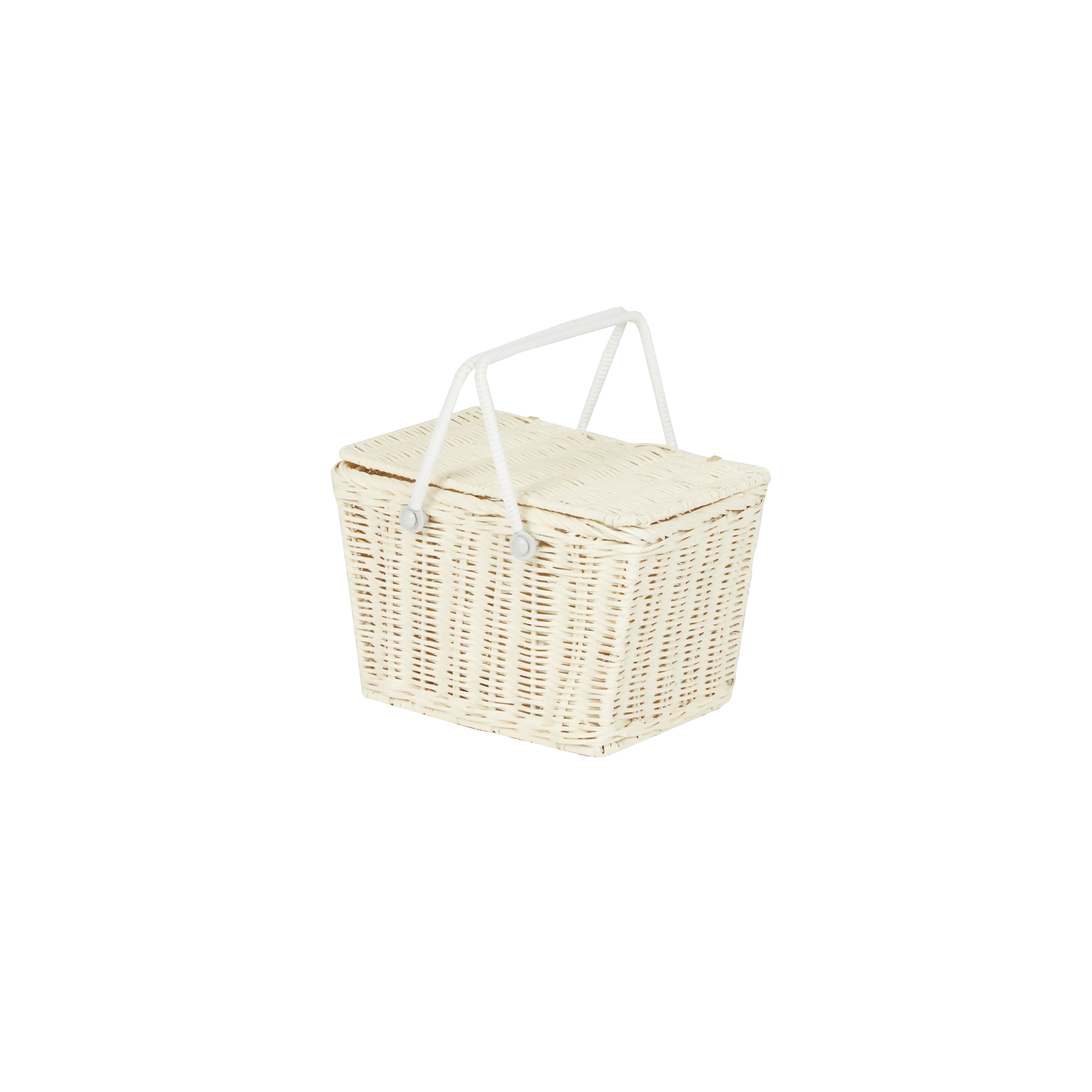 Piki Rattan Basket - Chalk