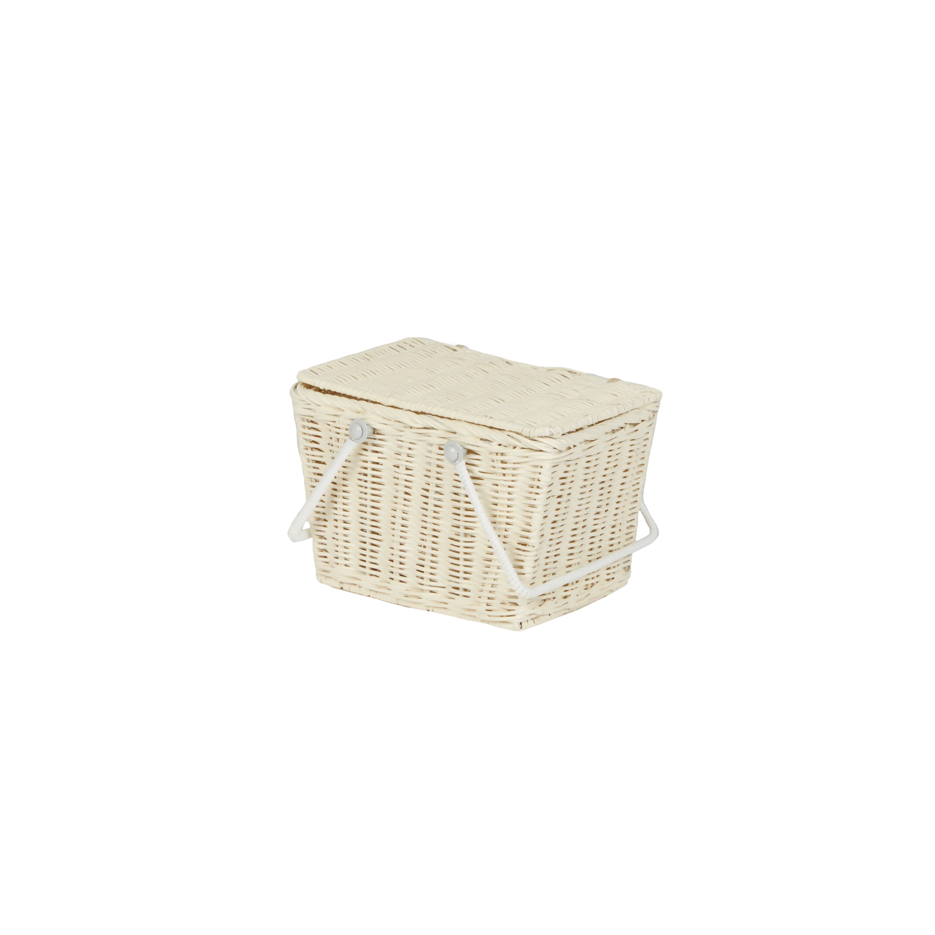 Piki Rattan Basket - Chalk