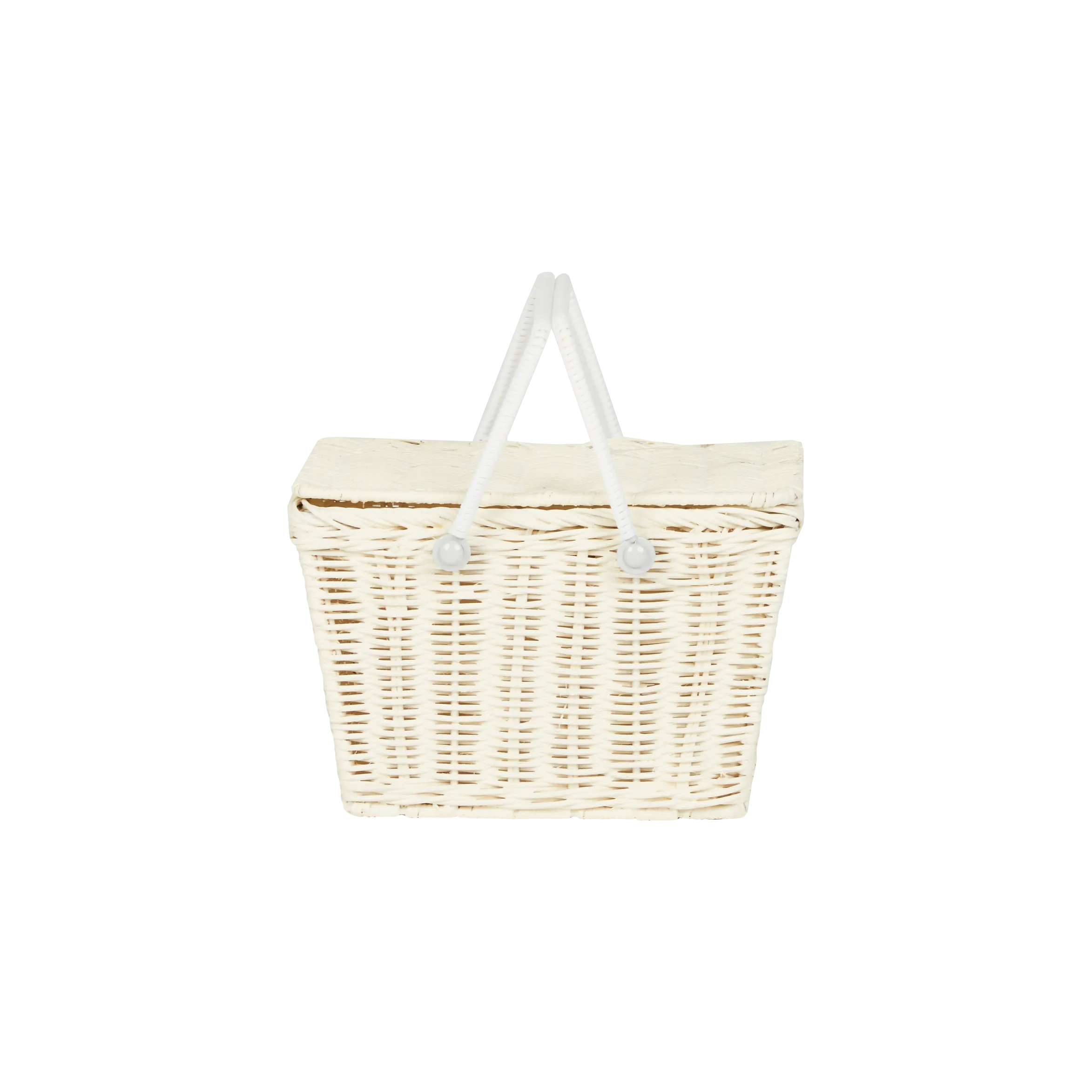 Piki Rattan Basket - Chalk