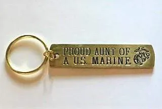 Proud ___ Of A Marine Gold Bar Keychain