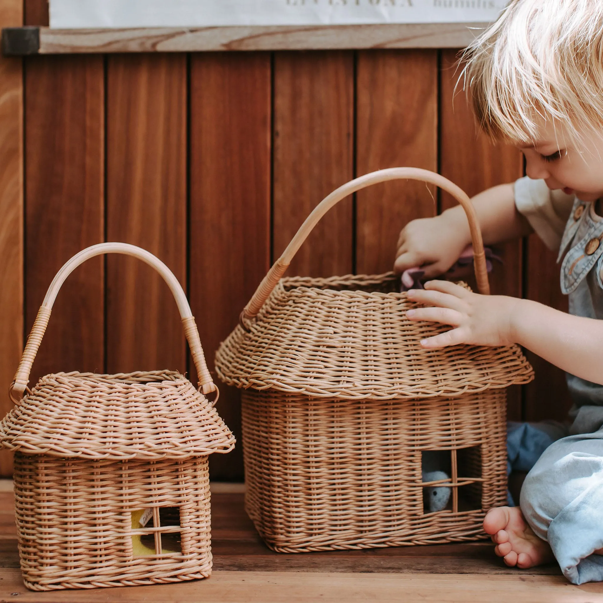 Rattan Hutch Big  Basket