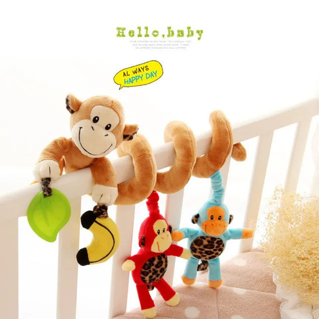 Soft Baby Toys 0-12 Months musical Crib Stroller Hanging Spiral kids sensory Education Toy For newborns toddler Bed Bell rattles