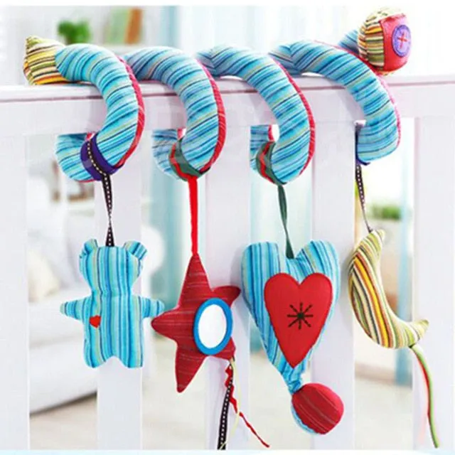 Soft Baby Toys 0-12 Months musical Crib Stroller Hanging Spiral kids sensory Education Toy For newborns toddler Bed Bell rattles